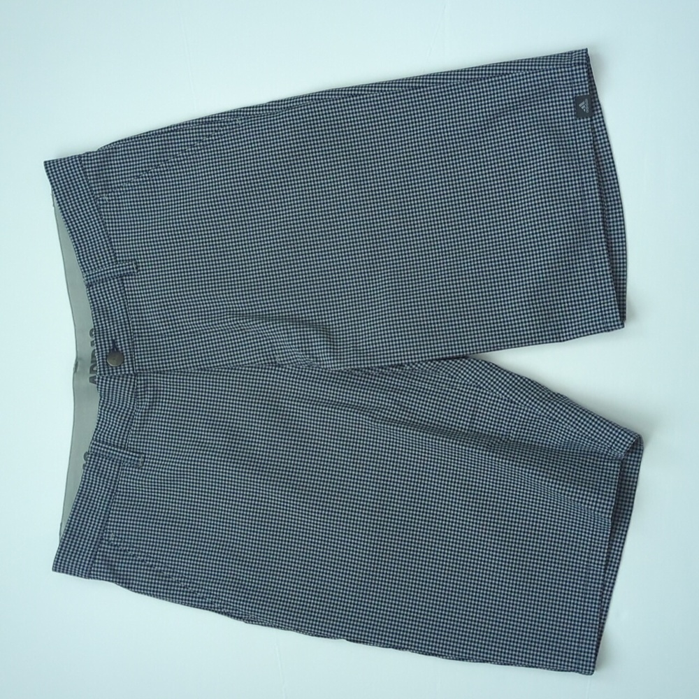 Adidas Golf Ultimate 365 Gingham 10" Shorts Blue Gray Check size 34